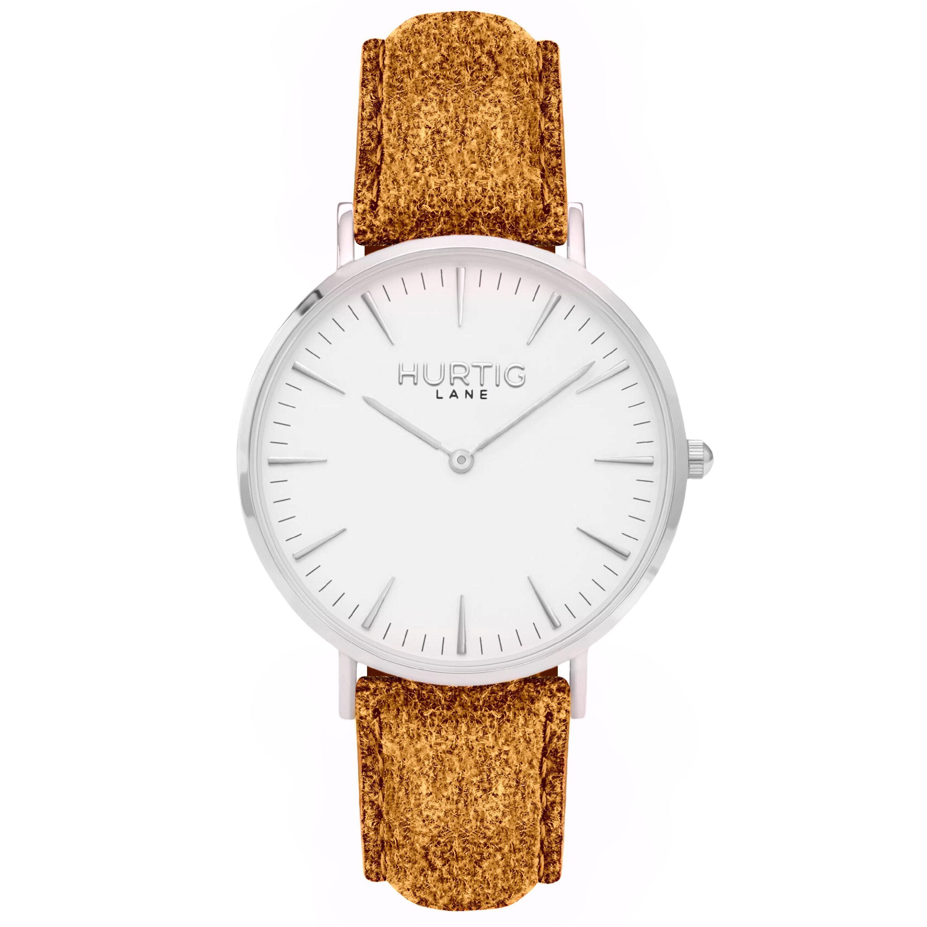 Hurtig Lane Herrenuhr Hymnal Tweed Silber, Weiß & Kamelbraun