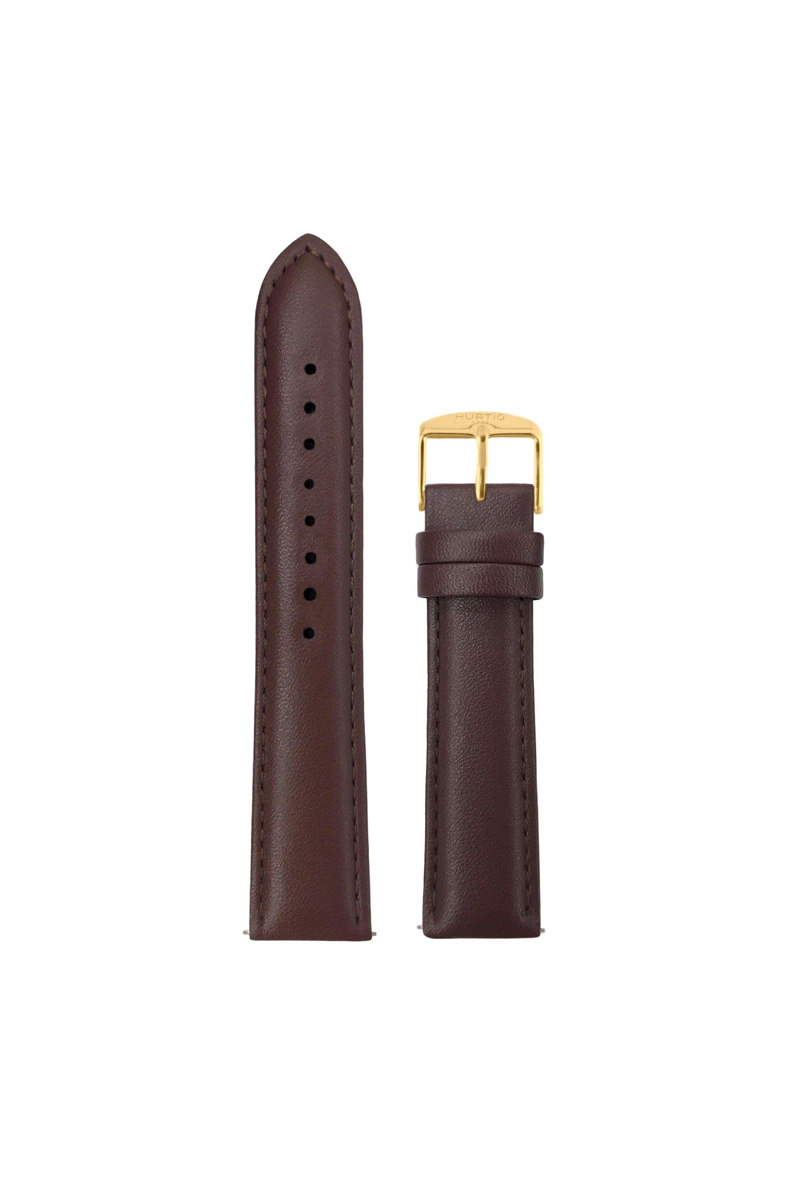 Hurtig Lane men vegan Watch Strap Chestnut & Gold