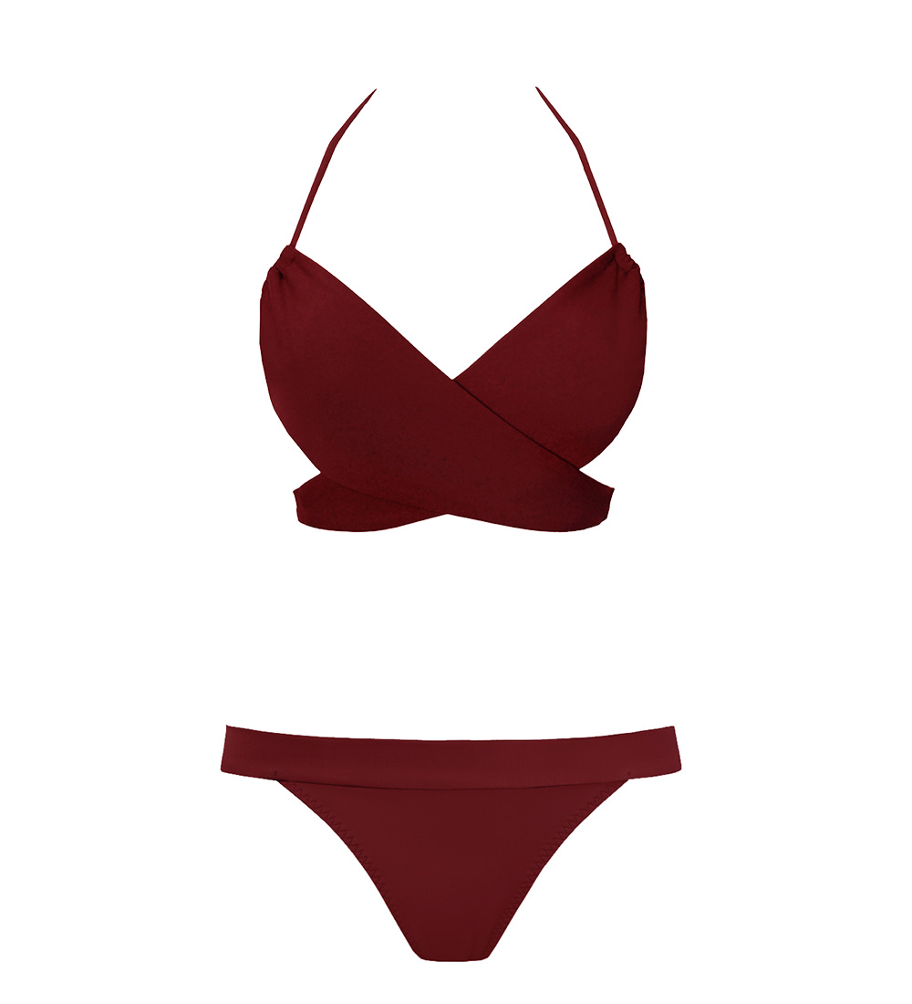 Anekdot womens vegan Bikini Versatile + Cheeky Merlot