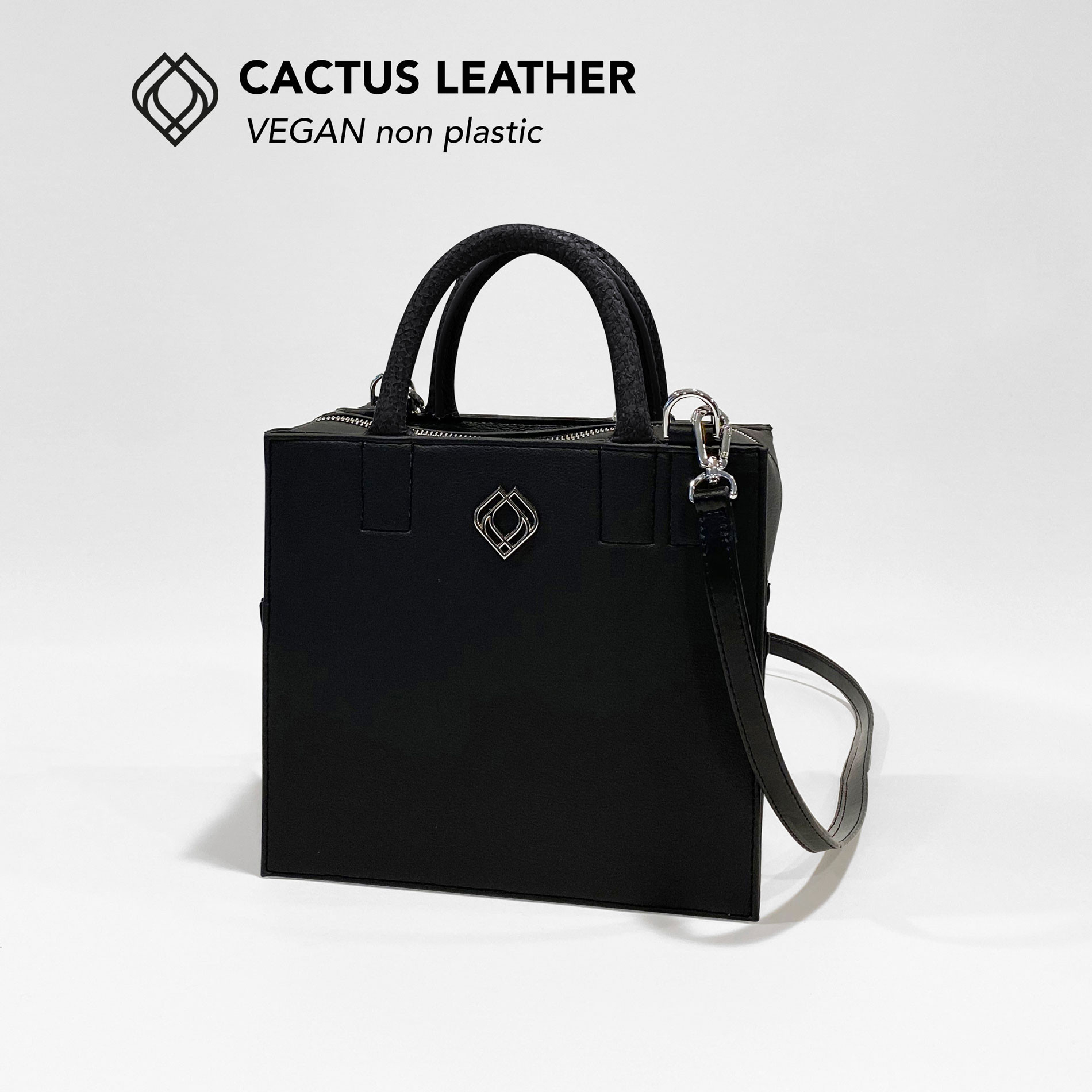 Trashious Box Bag Kaktus Schwarz Silber