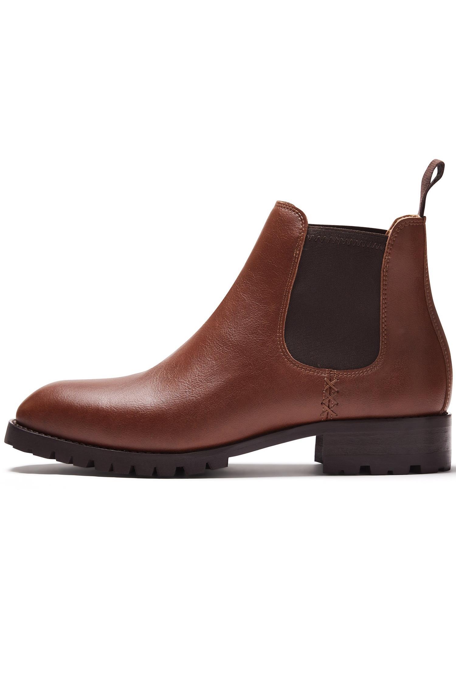 Image of Will's Vegan Store dames vegan Dames Chelsea Boots Gevoerd Waterdicht Kastanjebruin