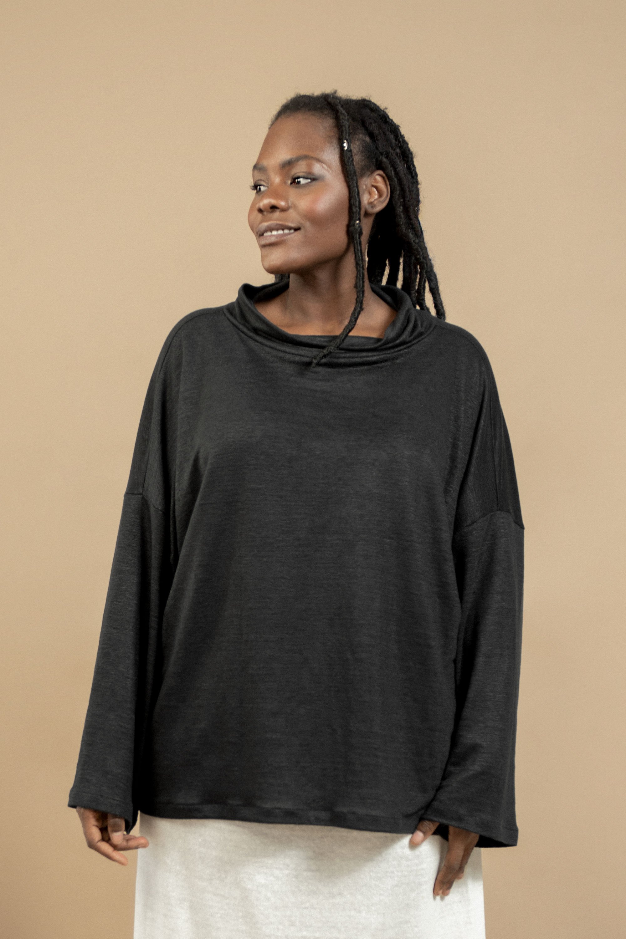 TAWAST Damen vegan Pullover Peaceful Being Jetstone