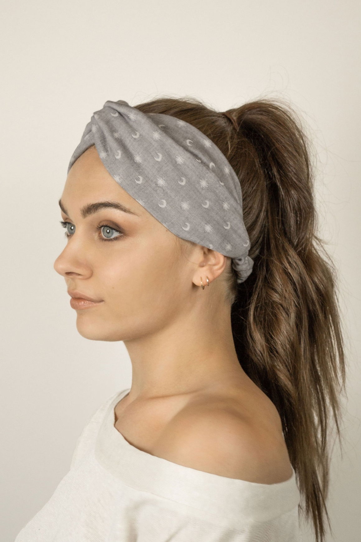 TAWAST womens vegan Headband Harmony Lunisolar Gray
