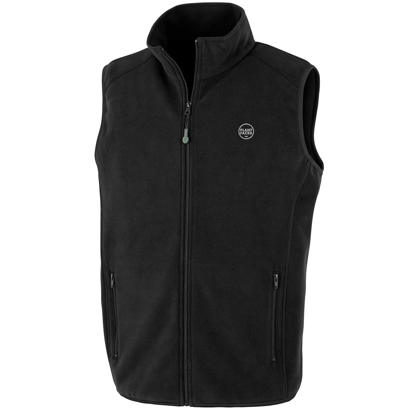 Plant Faced Clothing Fleece Vest Zipper Black
