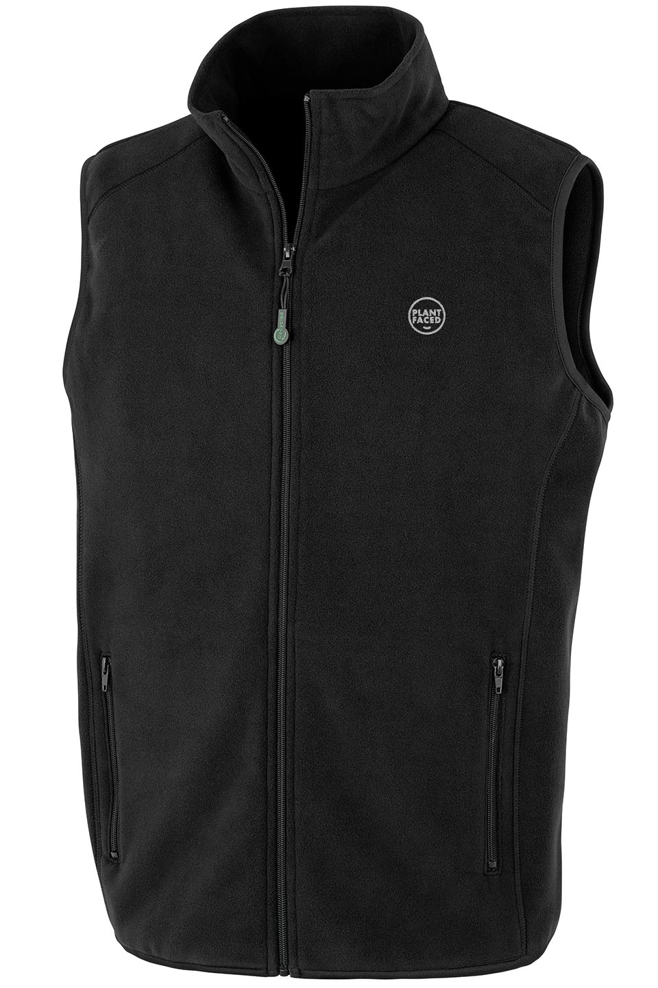 Plant Faced Clothing womens vegan Fleece Vest Zipper Black