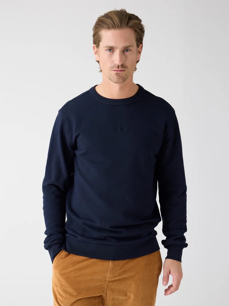 KnowledgeCotton Apparel Herren vegan Sweatshirt Rundhalsausschnitt Stickerei Nachthimmel