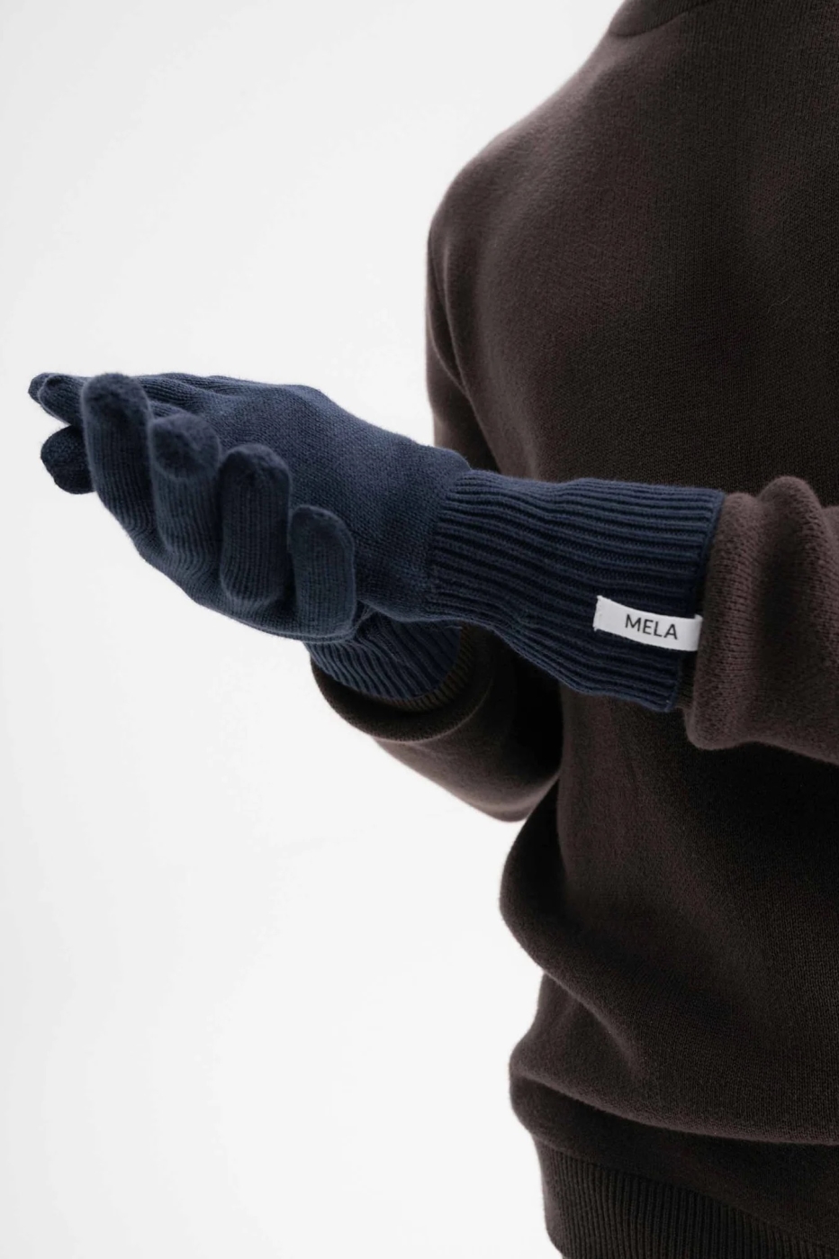 MELA men vegan Knitted Gloves Rishi Navy