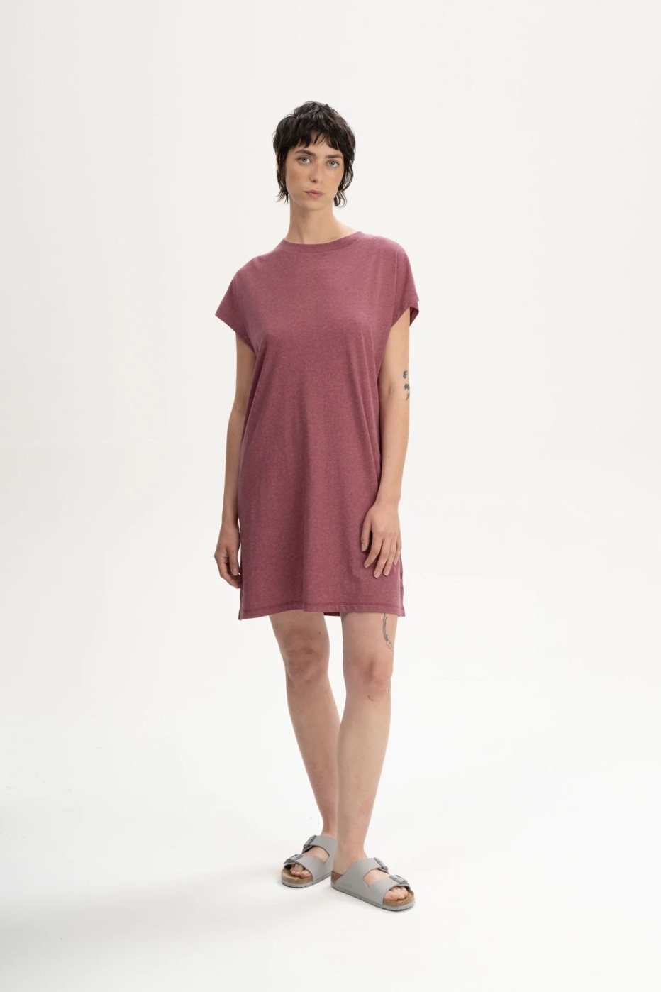 MELA womens vegan T-Shirt Dress Sunea Marmalade Melange