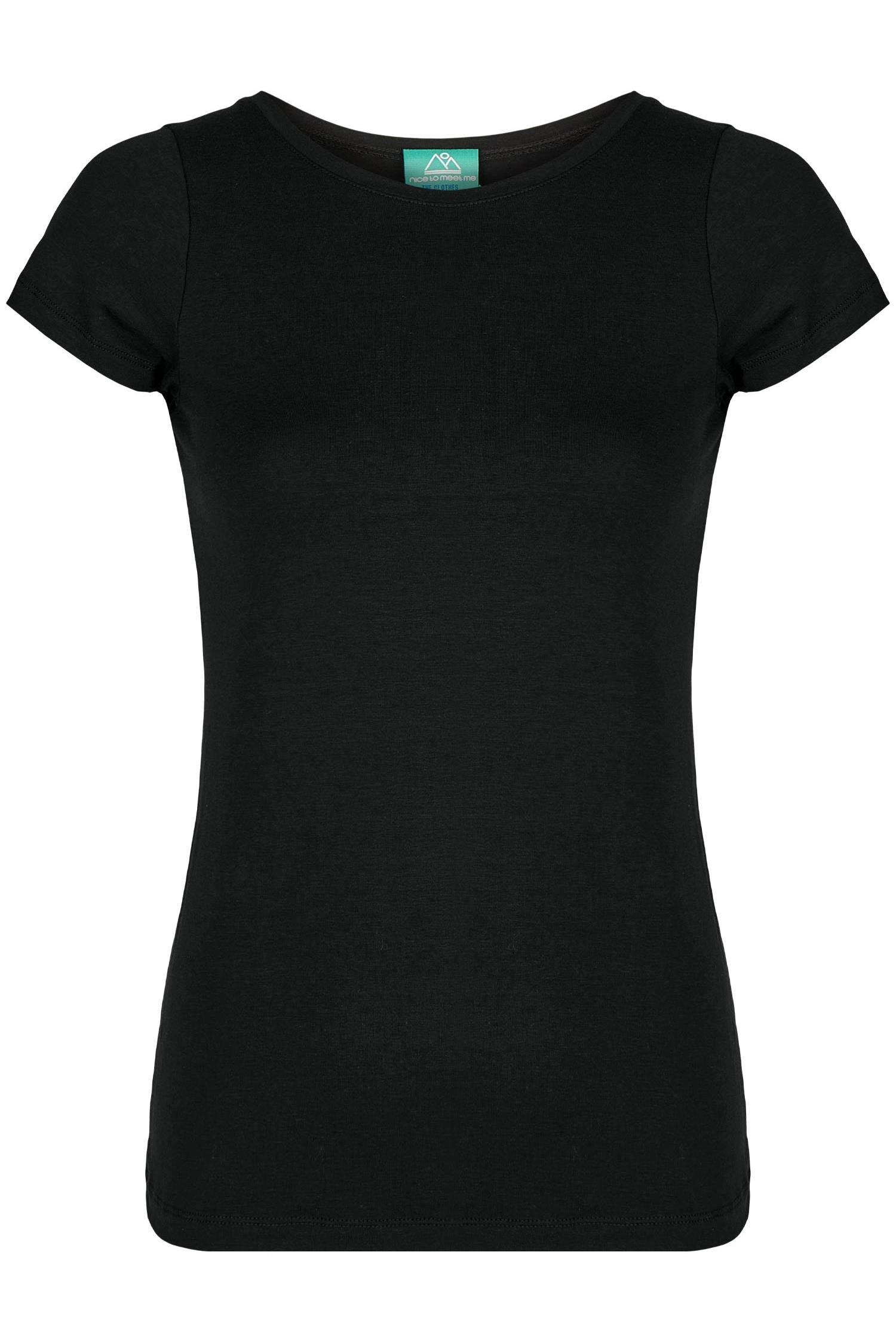 Image of nice to meet me dames vegan Sport Top Tencel Zwart