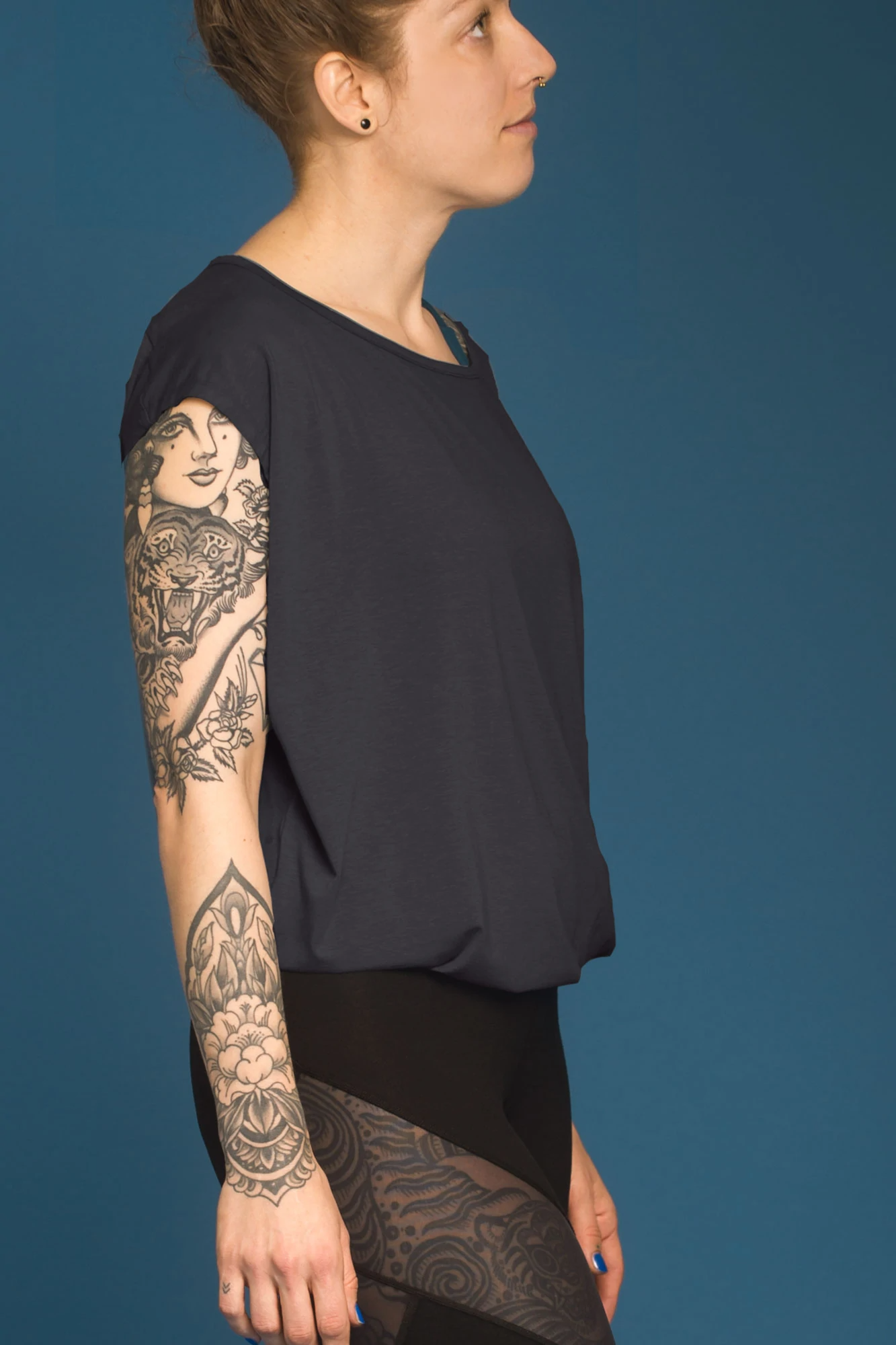 58070 - Damen vegan Relax T-Shirt Dunkelgrau