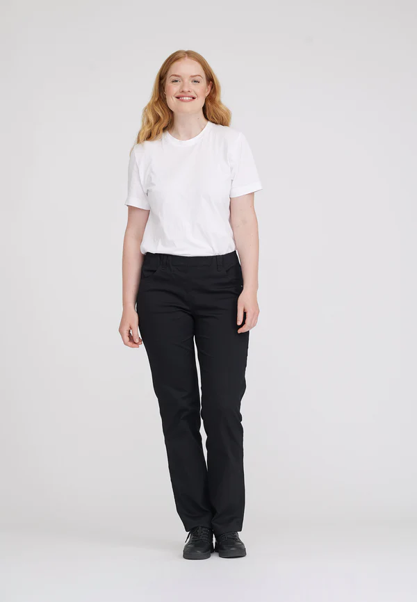 LAURIE Damen vegan Hose Tracy Straight Ml Schwarz