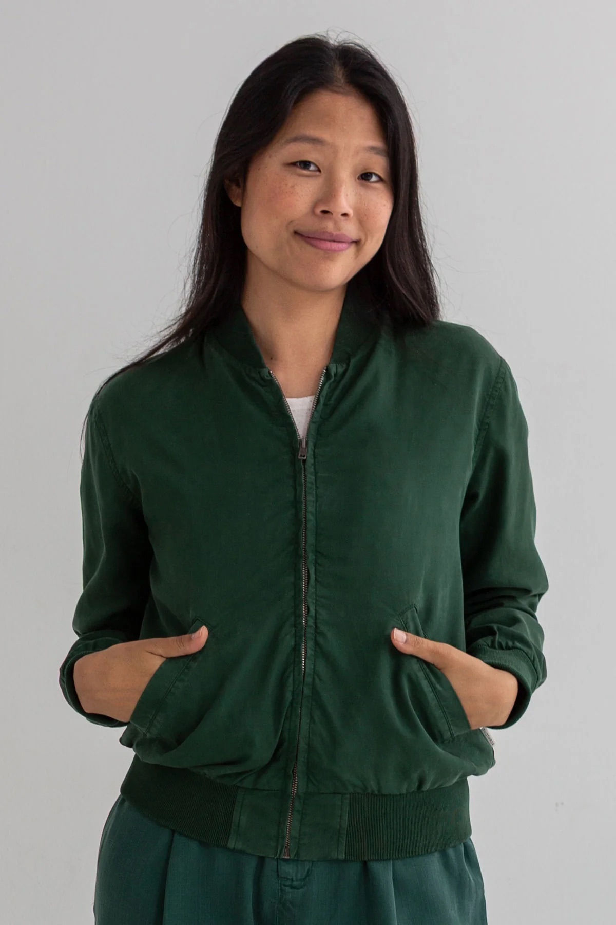 TWOTHIRDS Damen vegan Jacke Vulcano Dunkelgrün