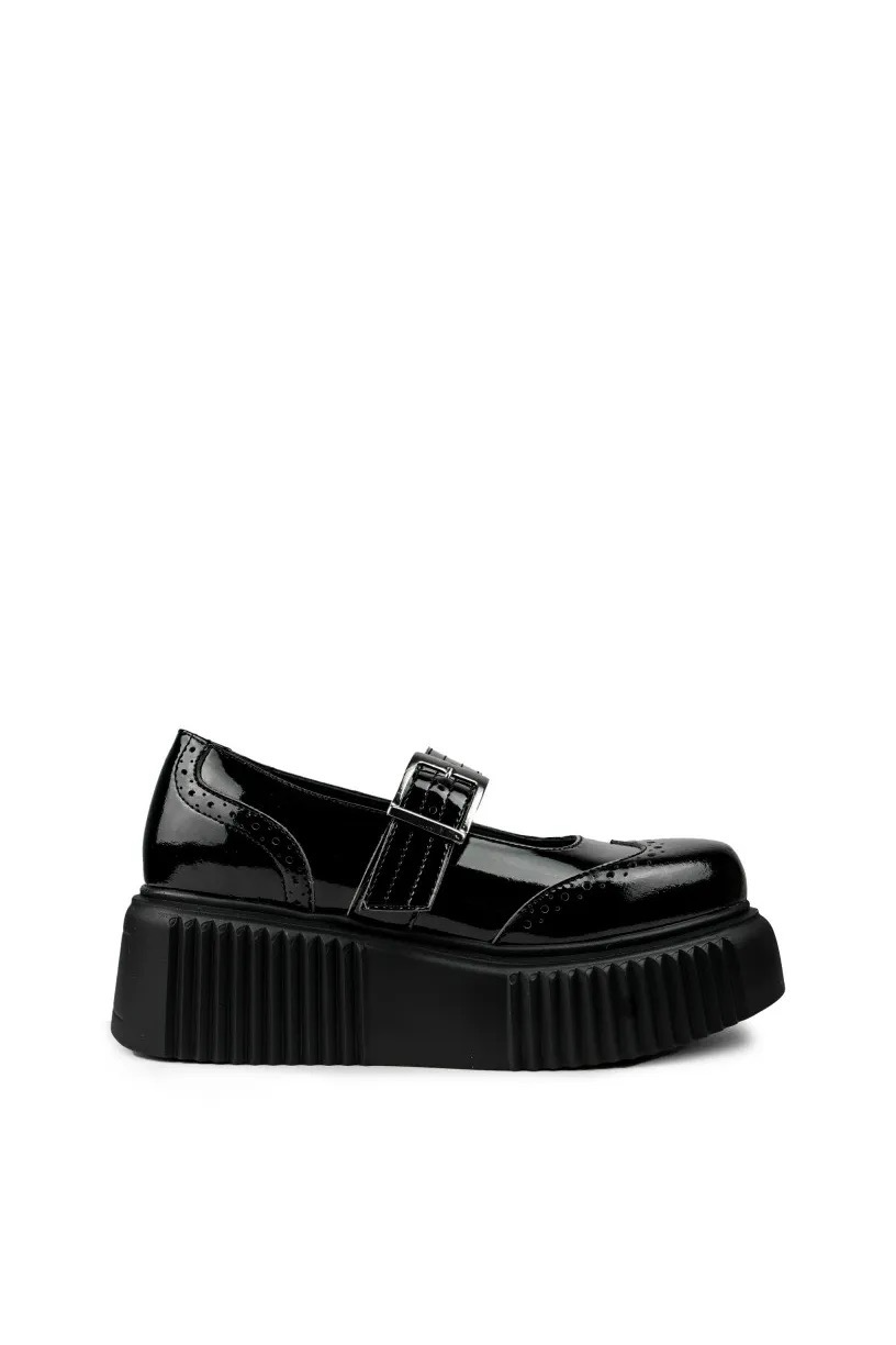 Altercore Damen vegan Schuhe Anabelle Patent Schwarz