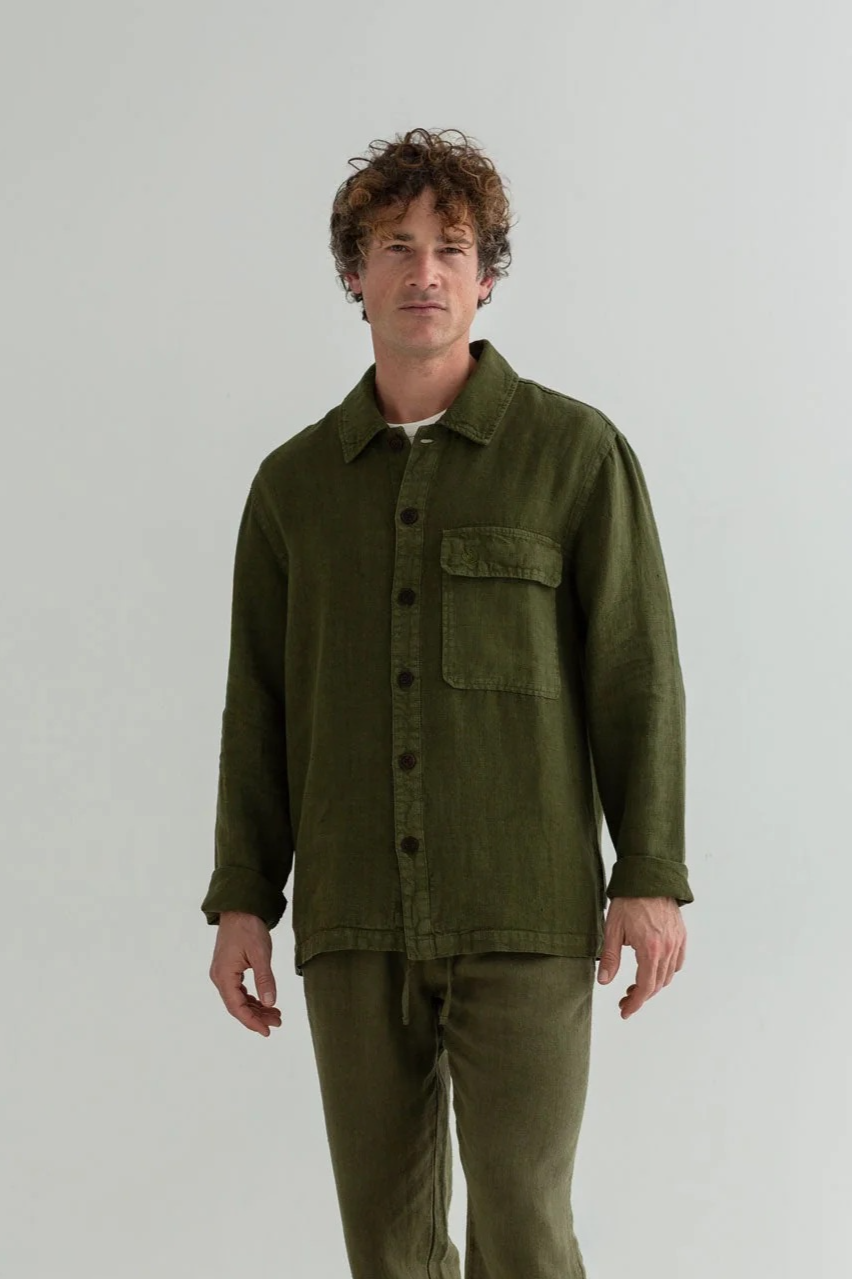 TWOTHIRDS Herren vegan Überhemd Armier Codium Grün