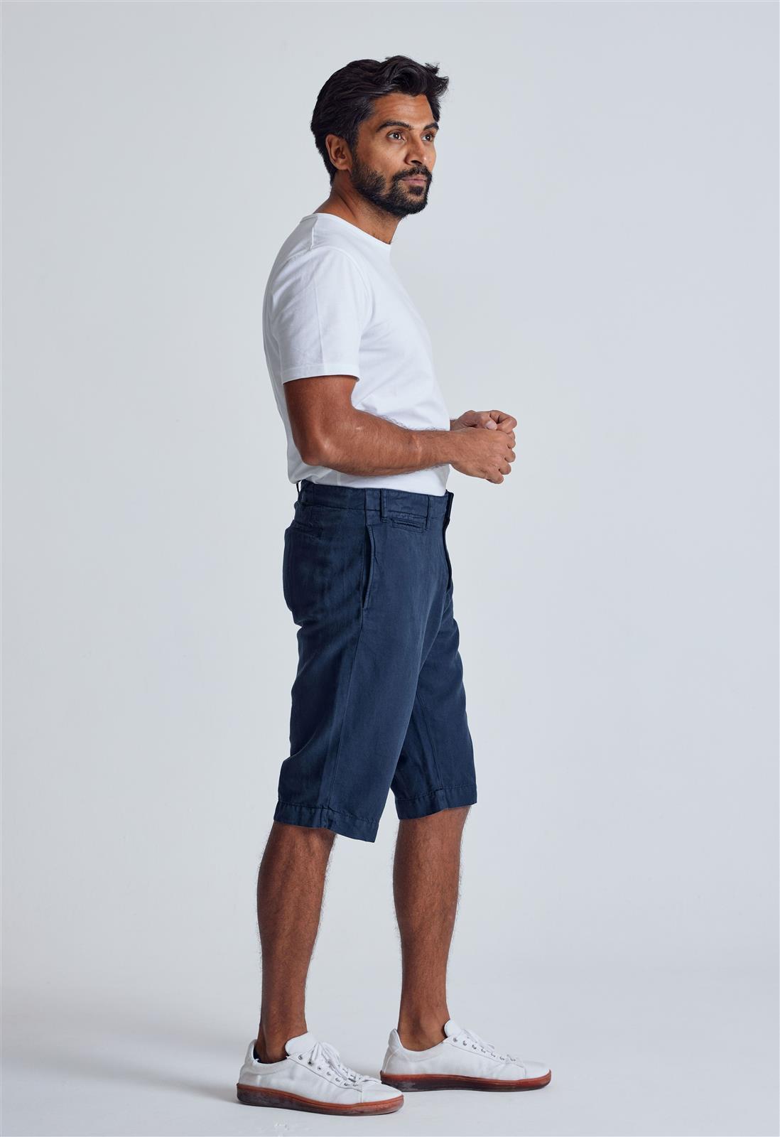 Flax and Loom men vegan Shorts Chino Bird Navy