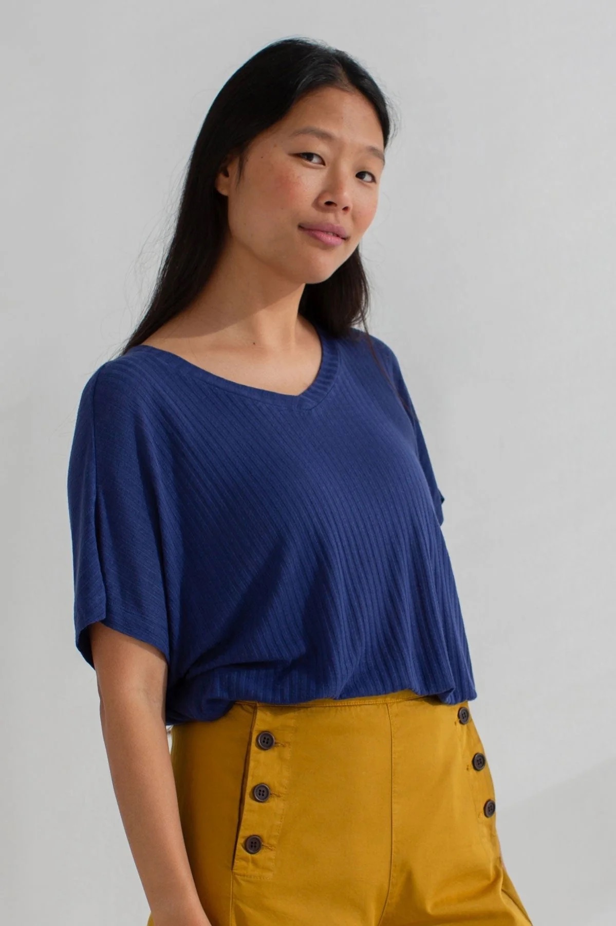 TWOTHIRDS Damen vegan Top Illetes Blueberry Blue