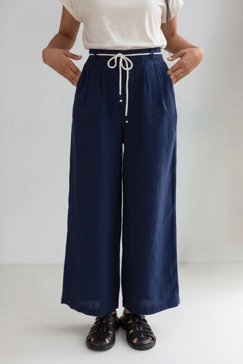 TWOTHIRDS Damen vegan Hose San Vito Blaue Nacht