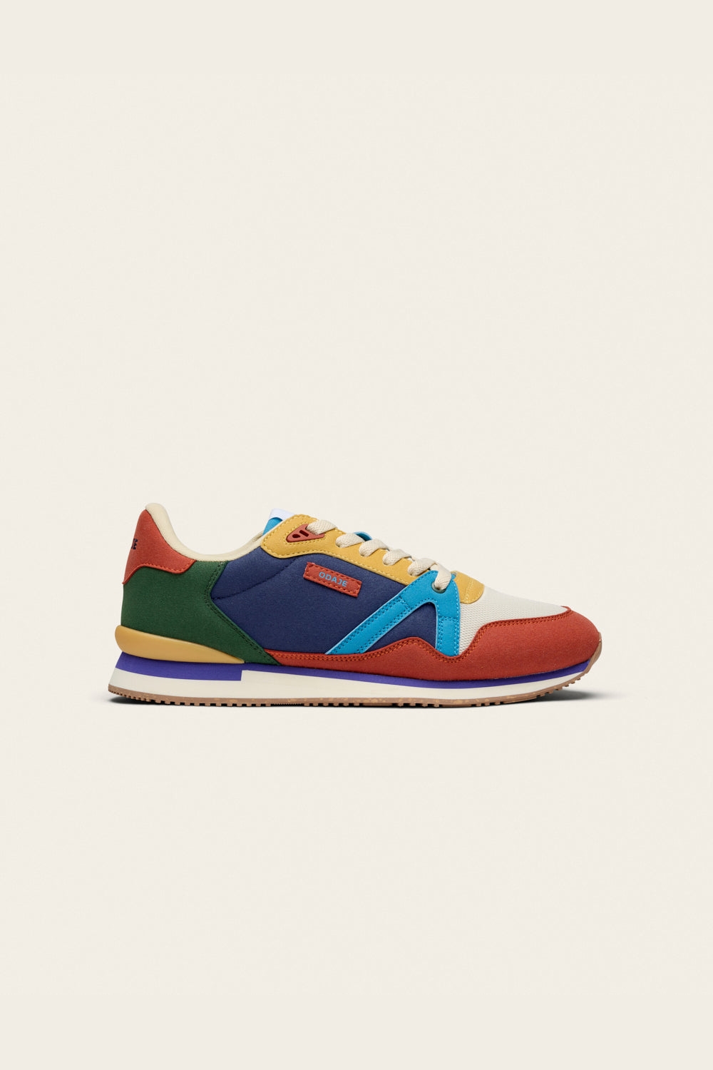 Odaje Herren vegan Sneaker Andre Rot/Violett/Senf