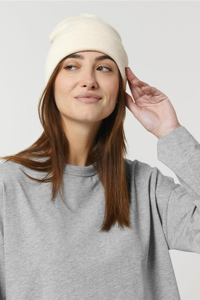 UNIPOLAR men vegan Beanie Rib Natural