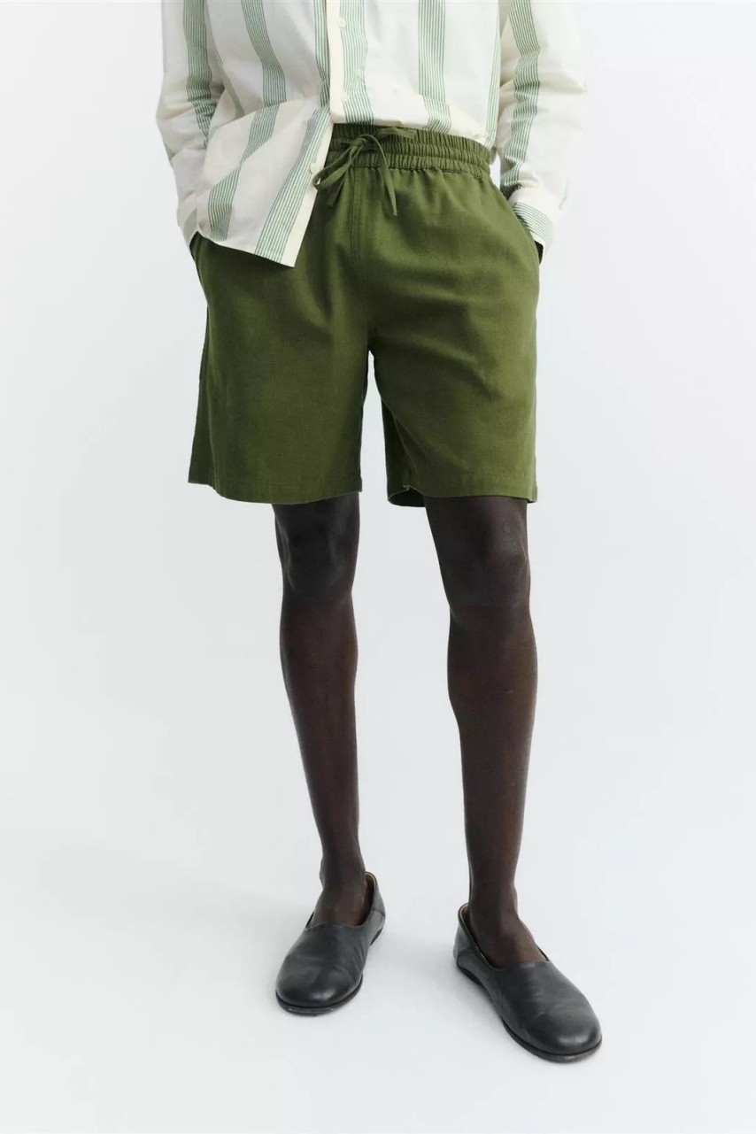 Thinking mu Herren vegan Shorts Henry Kentia Gr&Atilde;&frac14;n