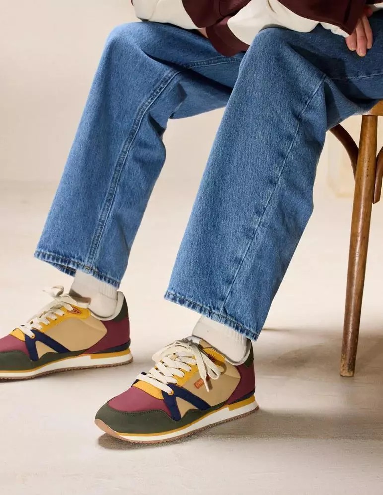 Odaje men vegan Sneakers Andre Khaki/Burgundy/Mustard