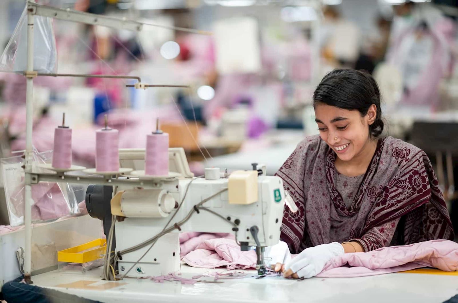 Woman in a safe working environment