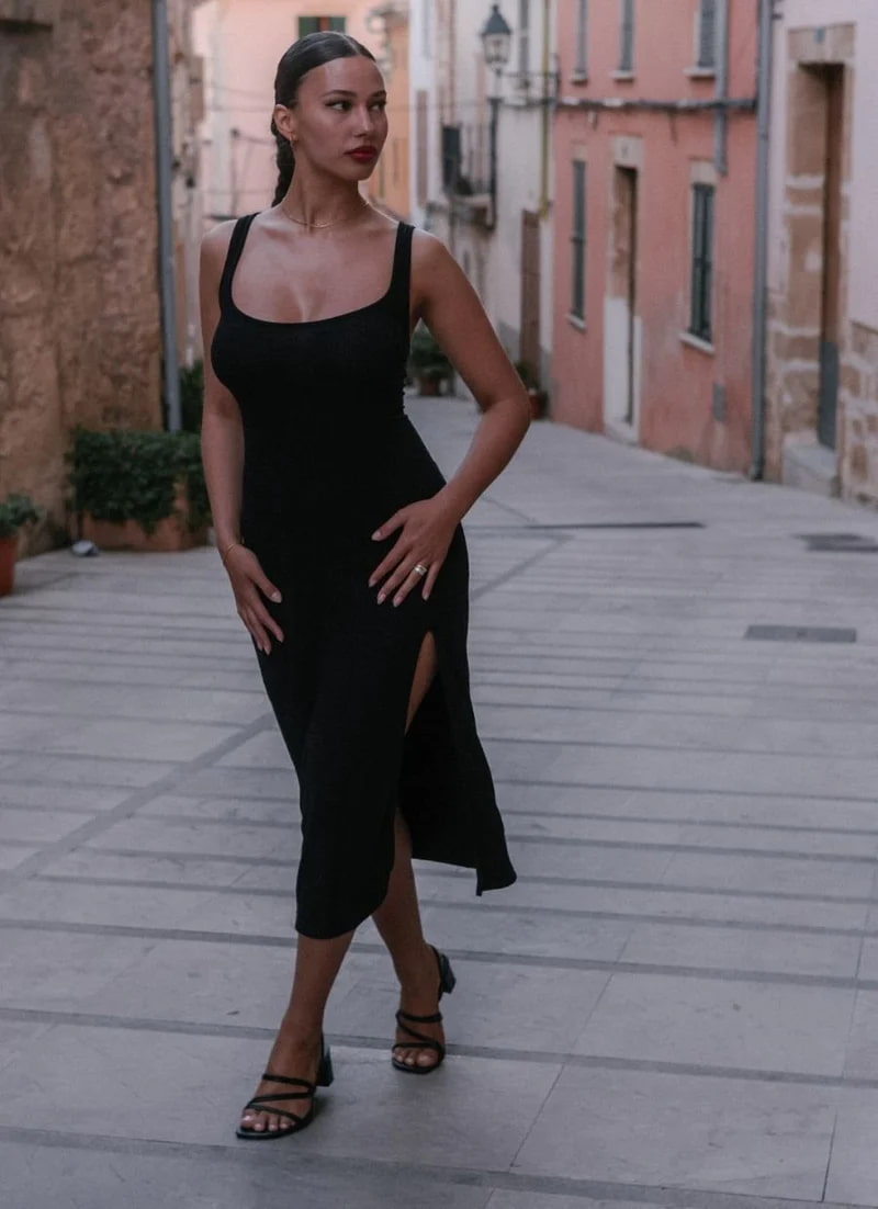 Midi dress Franscesca in black made with Tencel Modal from our seller Narah Soleigh.