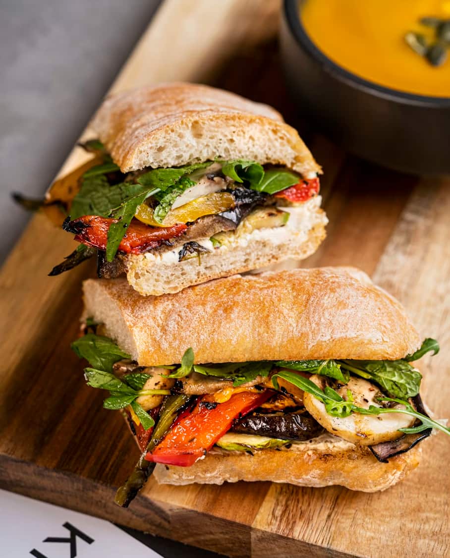 Vegan Sandwich with aubergine