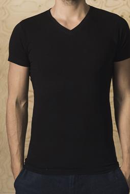 2-pack T-shirt Basic V-neck Black