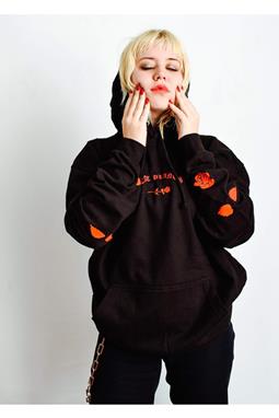 Plant Faced Clothing Hoodie Eat Plants Roses Schwarz