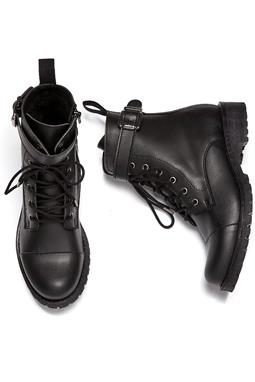 Will's Vegan Store Buckled Work Boots Black