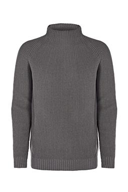 Will's Vegan Store Hoge Hals Trui Slouch Knit Donkergrijs