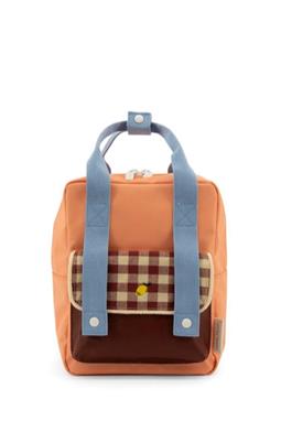 Small Backpack Gingham Orange Blue