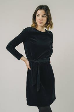 Brava Fabrics Corduroy Belted Dress Black