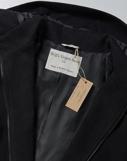 Will's Vegan Store Jas Capuchon Vegan Wol Zwart