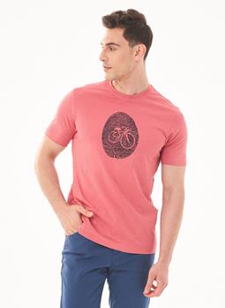 ORGANICATION T-Shirt Fiets Print Woestijnroos