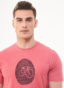 ORGANICATION T-Shirt Fiets Print Woestijnroos
