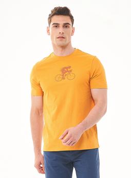ORGANICATION T-Shirt Fiets Print Oranje