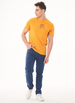ORGANICATION T-Shirt Fiets Print Oranje