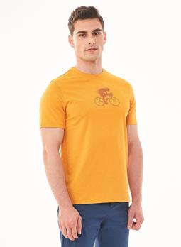 ORGANICATION T-Shirt Fiets Print Oranje