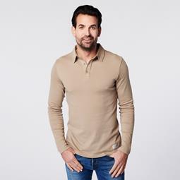 SKOT Langarm-Poloshirt Sand