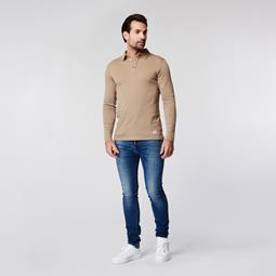 SKOT Langarm-Poloshirt Sand