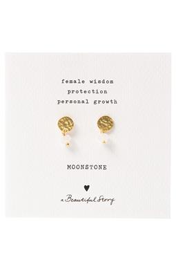 A Beautiful Story Earrings Mini Coin Moonstone Gold