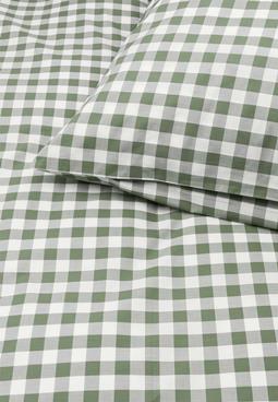 MELA Beddengoedset Majuli Check Herbal Green / Natural White