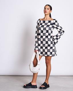 JAN 'N JUNE Minikleid Mit Quadratischem Ausschnitt Glad Floral Square Print