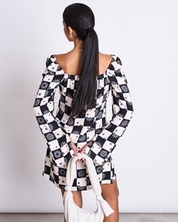 JAN 'N JUNE Minikleid Mit Quadratischem Ausschnitt Glad Floral Square Print