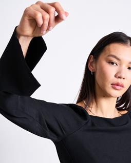 JAN 'N JUNE Minikleid Quadratischer Ausschnitt Glad Schwarz