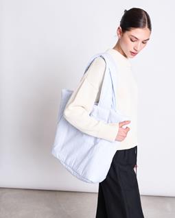 JAN 'N JUNE Bag Shopper Padded Smol Blue White Striped