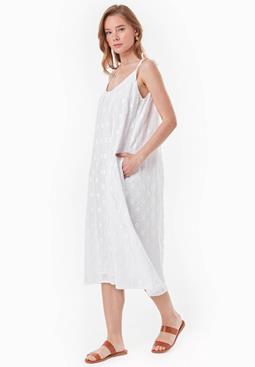 ORGANICATION Kleid Jacquard Weiß