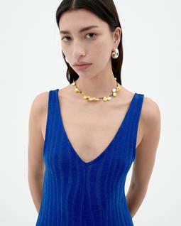 Thinking MU Kleid Strick Sade Blau
